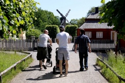 Swedish men pushing strollers